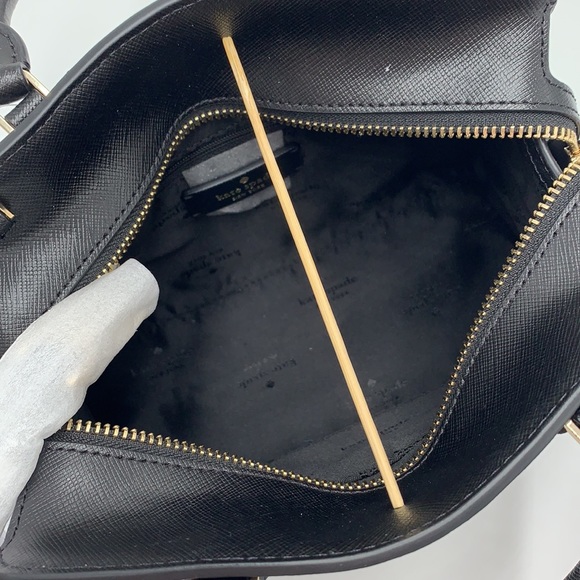 KATE SPADE Madison Saffiano Leather Small Satchel BLACK COLOR - Picture 9 of 14